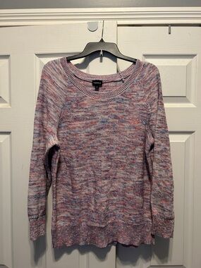 Torrid pink, red and blue marled crewneck sweater